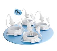 4 x E14 Lamp Holder with Cable and Switch - White, 3.5 Metres, Max. 60 W 250 V - with Plug for Christmas Star and much more