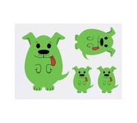 4 x 'Easter Egg Pup' Temporary Tattoos - Water Resistant, Skin-Safe, Non-Toxic Transfers, Mixed Sizes (TO00083926)