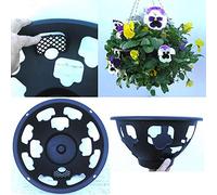4 x Easy fill hanging baskets 14" Black