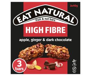 4 x Eat Natural Fruit & Nut Apple Ginger & Dark Chocolate 40g X 3 Healthy Snack