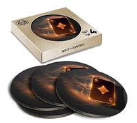 4 x Eco Boxed Cork Coasters - Ace Playing Card Casino Gambling Drink Cup Mug Glass Table Mat #21102