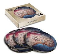 4 x Eco Boxed Cork Coasters - Australian Flag Map Australia Drink Cup Mug Glass Table Mat #21170