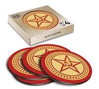 4 x Eco Boxed Cork Coasters - Communist Symbolism Communism Drink Cup Mug Glass Table Mat #7142