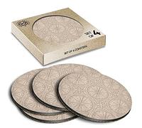 4 x Eco Boxed Cork Coasters - Compass Map Travel Geography Drink Cup Mug Glass Table Mat #21386