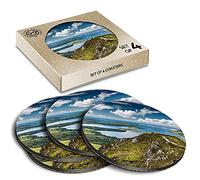 4 x Eco Boxed Cork Coasters - Connemara Ireland Landscape Drink Cup Mug Glass Table Mat #3208