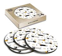 4 x Eco Boxed Cork Coasters - Dachshund Sausage Dog Drawings Drink Cup Mug Glass Table Mat #21806