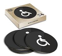 4 x Eco Boxed Cork Coasters - Disabled Toilet Sign Office Cafe Drink Cup Mug Glass Table Mat #7841