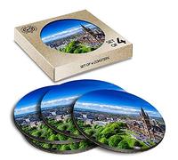 4 x Eco Boxed Cork Coasters - Glasgow Scotland UK Great Britain Drink Cup Mug Glass Table Mat #45161