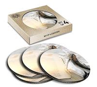 4 x Eco Boxed Cork Coasters - Jewish Prayer Shawl Tallit Shofar Horn Jew Drink Cup Mug Glass Table Mat #45443
