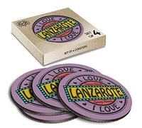 4 x Eco Boxed Cork Coasters - Lanzarote Canary Islands Travel Drink Cup Mug Glass Table Mat #10560