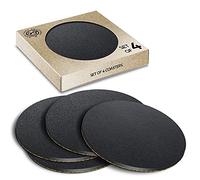4 x Eco Boxed Cork Coasters - Plain Grey Charcoal Colour Grey Black Drink Cup Mug Glass Table Mat #15504