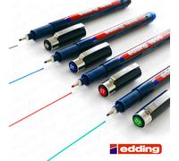 4 x Edding 1800 Drawing Pen Pigment Liner Fineliner 0.7mm Black,Blue,Red,Green