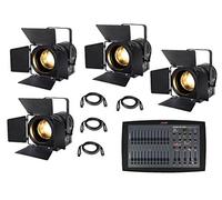 4 x eLumen8 LED Fresnel MP60 Warm White Theatre Stage School Lighting Package