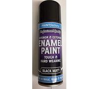 4 x Enamel Black Matt Paint Spray Aerosol 200ml Radiator Metal Wood Etc. Tough
