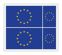 4 x European Union Eu Flag Vinyl Sticker for Car Bumper Mirror iPad Van Laptop