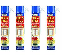 4 X Everbuild EVFF7 Fix and Fill Expanding Foam Filler 750ml by Everbuild