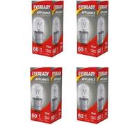 4 x EVEREADY 15W Pygmy Light Bulbs, Bayonet Cap B22 BC B22d 240v, Clear Sewing Machine/Appliance Lamps/Night Light/General Purpose Lightbulbs, Mains 240V