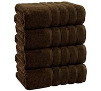 4 x Extra Large Super Jumbo Bath Sheets Set (100x200cm, 600-GSM) Soft Big Towels 100% Egyptian Cotton Bath Sheets Quick Dry XL Bathroom Towels (Chocolate Brown)