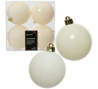 4 x Extra Large Wool White Shatterproof Baubles