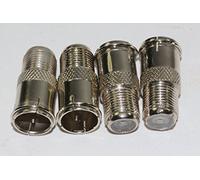 4 x F Male Plug Easy Quick Fast Fit Push On Satellite Connector Adaptor