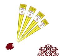 4 x FADEDA Henna Cones | 4 x 25 g Natural Paste | Chestnut Brown (Red Brown) | 100% Vegetable | Ready to Use & without PPD