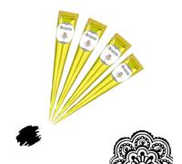 4 x FADEDA Henna Cones | 4 x 25 g Natural Paste | Dark Brown | 100% Vegetable | Ready to Use & without PPD | Vegan | Organic | Halal | Mehandi | Mehndi