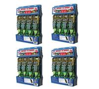 4 X Faithfull Ratchet Tie Down Straps Set 4 Piece - 5 Metre X 25mm Weatherproof