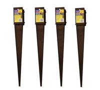 Eliza Tinsley 4 X Fence Post Holder Support Drive Down Spike Clamp Grip Brown For 100mm X 100mm Posts, 750mm Spike (4"x30") Swiftpost, Pack Of 4
