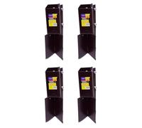 4 x Fence Post Holder 75mm posts Support Concrete In Shoe Anchor Clamp Grip Brown for 75mm x 75mm posts (3") Eliza Tinsley Swiftpost, Pack of 4