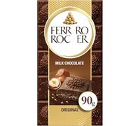 4 x Ferraro Rochar Milk Chocolate Bar with Hazelnut, 90g - Premium Creamy Chocolate, Crispy Wafer & Whole Hazelnuts, Indulgent Treat or Gift
