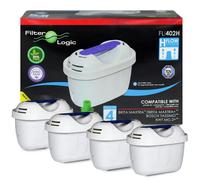 4 x Filterlogic FL-402H Universal Water Filters compatible with Brita Maxtra