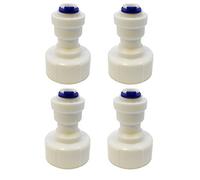4 x Finerfilters 3/4" bsp to 1/4" Pushfit Connector - Feed Water Connection Fitting - (Fridge Freezer water filter plumbing fitting or any water system with 1/4" lldpe water pipe)