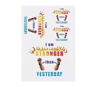 4 x 'Flames of Strength and Freedom' Temporary Tattoos - Water Resistant, Skin-Safe, Non-Toxic Transfers, Mixed Sizes (TO00077516)