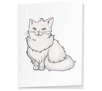4 x 'Fluffy White Cat' Gift Tags/Labels (GI00036227)