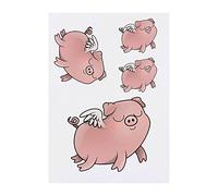 4 x 'Flying Pig' Temporary Tattoos - Water Resistant, Skin-Safe, Non-Toxic Transfers, Mixed Sizes (TO00015918)