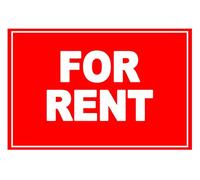 4 x FOR RENT - Red - Info Sign Label Removable Self Adhesive Waterproof Durable Vinyl Label Stickers 225mm x 320mm