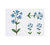 4 x 'Forget Me Nots' Temporary Tattoos - Water Resistant, Skin-Safe, Non-Toxic Transfers, Mixed Sizes (TO00076480)