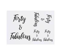 4 x 'Forty and Fabulous' Temporary Tattoos - Water Resistant, Skin-Safe, Non-Toxic Transfers, Mixed Sizes (TO00072868)