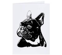 4 x 'French Bulldog Head' Gift Tags/Labels (GI00027835)