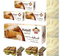 4 X [Fresh Guarantee] ZAAD ARABIC STYLE Premium Fresh Kataifi Kadayif Shredded Fillo Dough Pastry Kadaifi Threads Taze Kadayıf for Dubai Chocolate 400 Gr