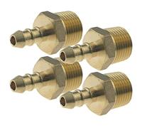 4 x Fulham Nozzle 1/2" Male BSP Thread Nipple Fitting for Orange 15mm OD 8mm Bore Flexible Gas Pipe