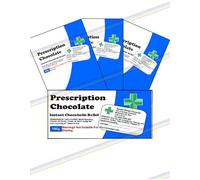 4 x Funny Prescription Chocolate Bar Wrapper - Get Well Soon Gifts, Teacher Gifts, Funny Gifts for Women, Men, Teachers Birthday Present Rude Joke (Chocolate not included)