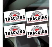 4 x G49 Vehicle Tracking System Fitted Security Stickers Warning On Board GPS Tracker Signs Device Protected Car Taxi Tracked Protection Alarm Window 55mm x 30mm (Inside Window to Face Outwards)