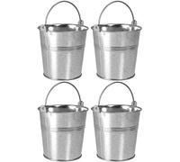 4 x Galvanised Metal Serving Buckets/Cutlery Caddies