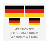 4 x German Germany Flag Vinyl Sticker for Car Bumper Mirror iPad Van Laptop