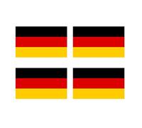4 x Germany Flag Iron on Screen Print Fabric Applique Machine Washable Transfer German Deutschland Flag