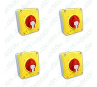 4 x Gewiss GW70435P Rotary Isolator Switches 32 amp 3 Pole IP65 3 Phase TP