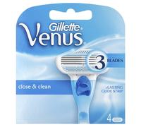 4 x Gillette Venus Original Women's Close & Clean 3-Bladed Razor Blade Refills