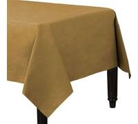 Pack of 4 Paper Disposable Table Cover - Tablecloth for Indoor or Outdoor - All Occasion Baby Shower, Wedding, Birthday, Christmas, Halloween, Easter Party Decorations 90x90cm (Gold)