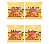 4 x Goldbears 140g Bags - The Original Gummy Bears Multipack - Mixed Fruit Flavour Jelly Sweets - Bulk Bundle for Kids Parties, Movie Nights & Lunchboxes